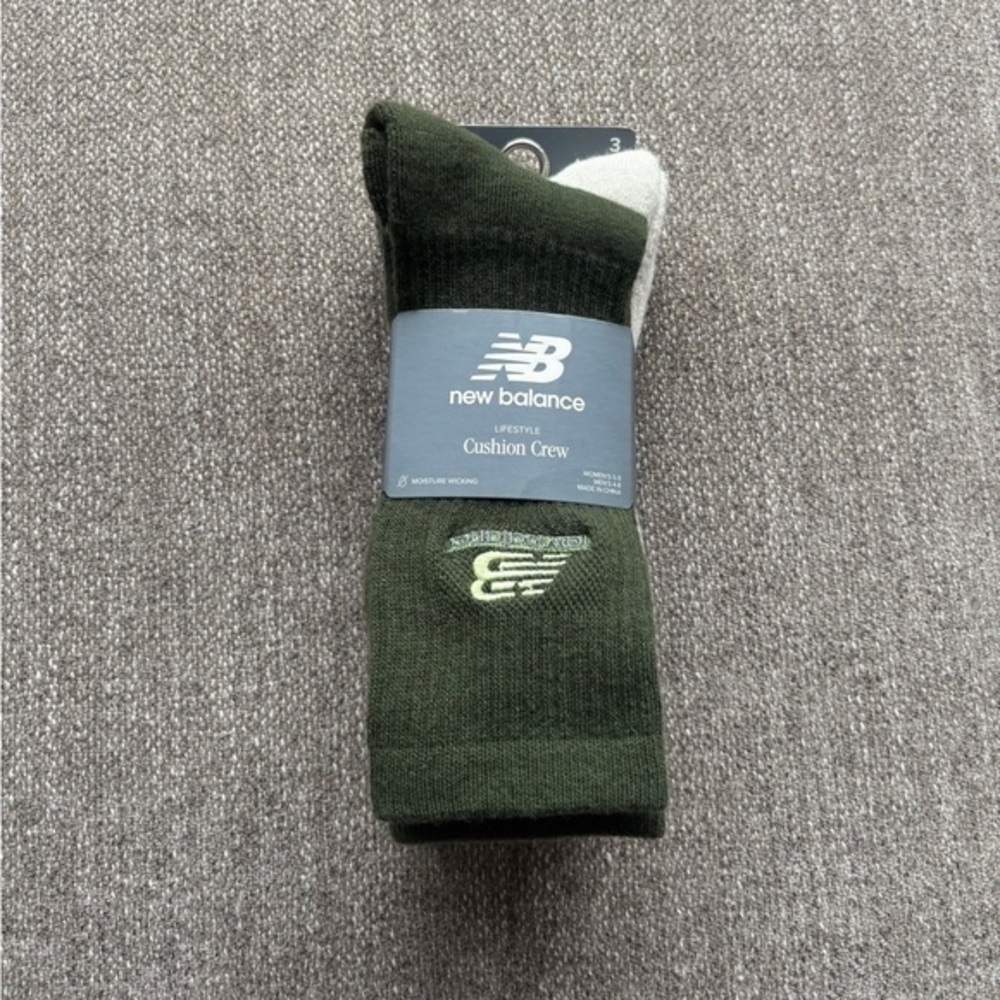 NEW! New Balance Men's Lifestyle Cushion Crew Socks 3 Pack
